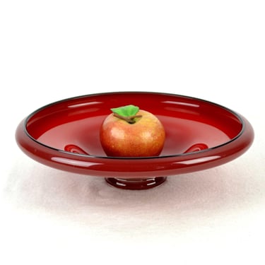 rare WMF Ikora bowl red with black stripes crystal glass footed bowl 30s Art Deco glass bowl design fruit bowl 