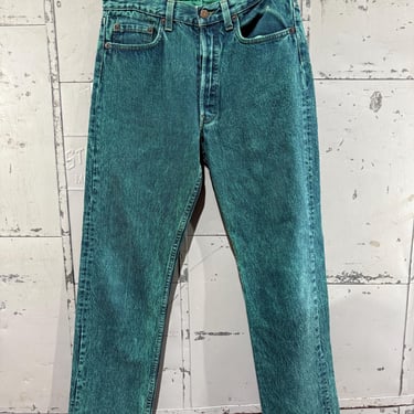 Vintage Levi’s 501 Jeans Green Straight Leg  Denim Jeans 80s 