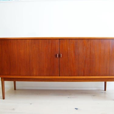 Danish Modern Peter Lovig Nielsen for Lovig Mobler Teak Tambour Door Sideboard Made in Denmark 