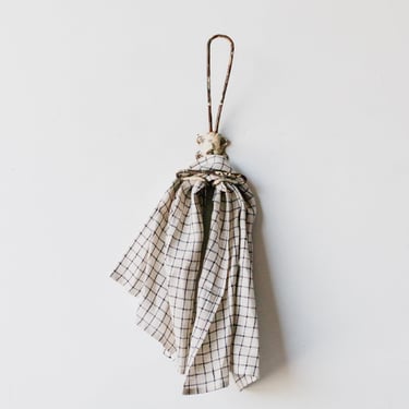 Vintage Coat Hook with Linen Kitchen Towel