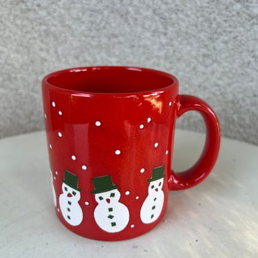 Vintage Waechterbach mug red white snowman made in West Germany 