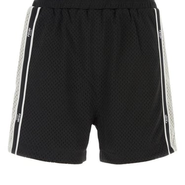 Fendi Man Black Mesh Bermuda Shorts