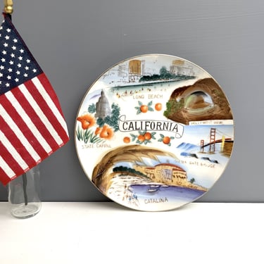 California state decorative plate - 1950s vintage souvenir 
