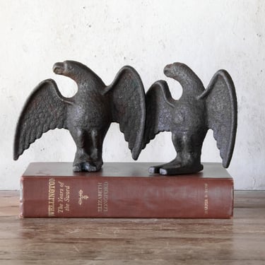 Snow Birds Bookends or Roof Guards, Pair of Antique Salvage Victorian Eagle Snowbirds 