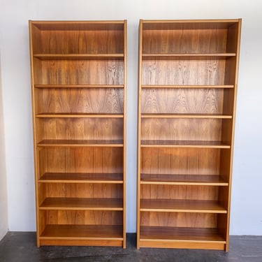 Pair (2) of Tall Mid-Century Danish Teak Bookshelves 