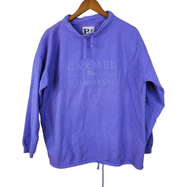 Vintage 90s Sweatshirt One Size Medium Large Carmel California Purple Pullover 