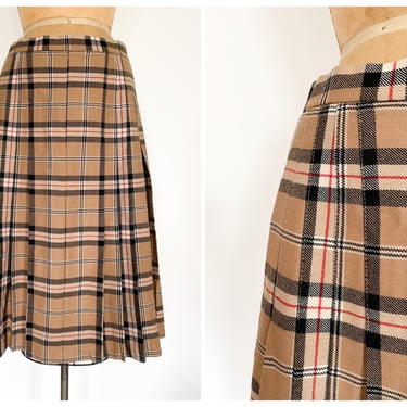 Vintage JAMES DALGLIESH classic tartan pleated skirt | wool plaid, made in Scotland, ladies M 