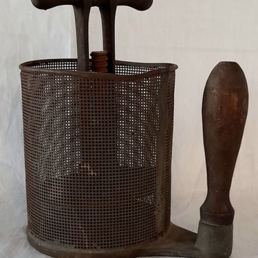 Antique Vintage 1873 American Primitive Old Iron Fruit and Jelly Press Extractor 