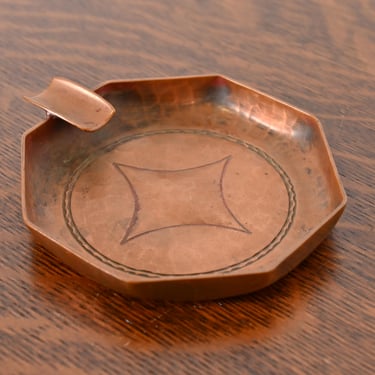 Roycroft Arts & Crafts Hammered Copper Ashtray