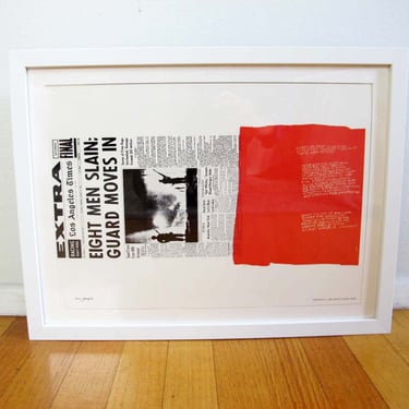 Vintage Sister Corita Kent 1968 Print My People - Framed Matted 60s Pop Modern Art - Red Black White Mid Century Religious 