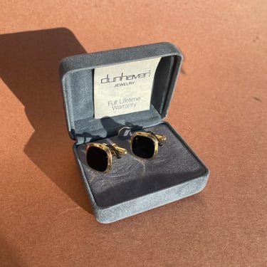 Black and Gold Square Cufflinks