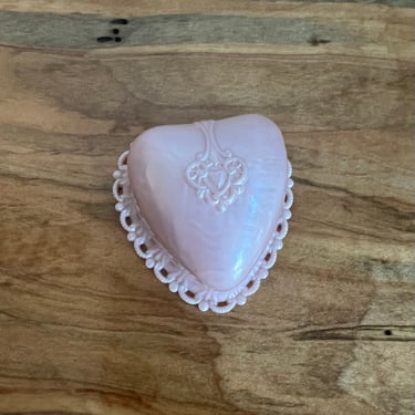 vintage antique 1920s pink heart celluloid ring box 