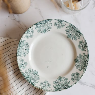 antique french transferware &quot;moderne&quot; st. amand cake plate