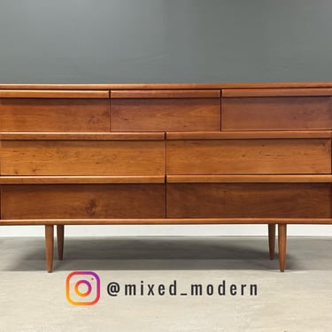 Refinished Long 71” Cherry Dresser 
