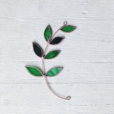 Green Olive Branch - suncatcher - stained glass - proceeds to charity - eco friendly 
