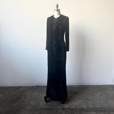 3313d / yves saint laurent black velvet corset dress 