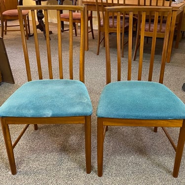 Item #DB176 Pair of Mid Century Modern Teak Dining Chairs c.1976