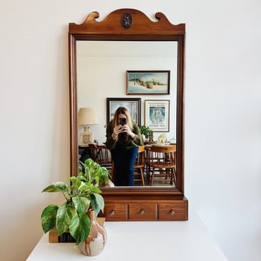 Mirror with Drawer + Shelf