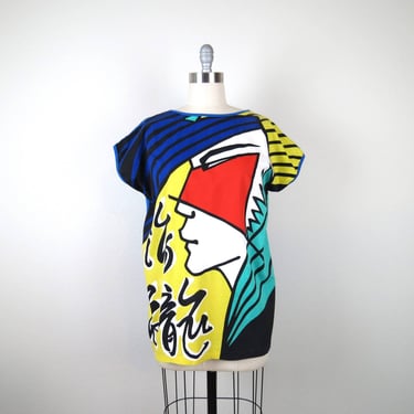 Vintage 1980s rare Kansai Yamamoto International graphic t-shirt single stitch pop art new wave Japan 