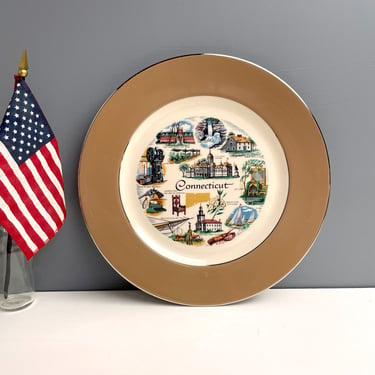 Connecticut souvenir state plate - 1960s vintage 