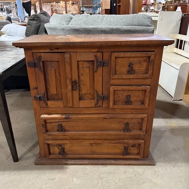 Rustic Mexican Pine Storage Cabinet