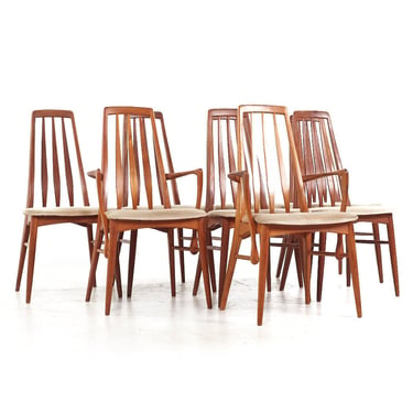 Niels Koefoeds Hornslet Eva Mid Century Danish Teak Dining Chairs - Set of 8 - mcm 