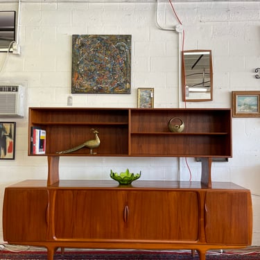 Mid Century Danish Teak Credenza and Hutch by Johannes Andersen for Udlum Mobelfabrik