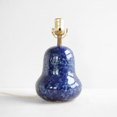 Vintage Pottery Table Lamp by in Blue Agate by Bennington Vermont 