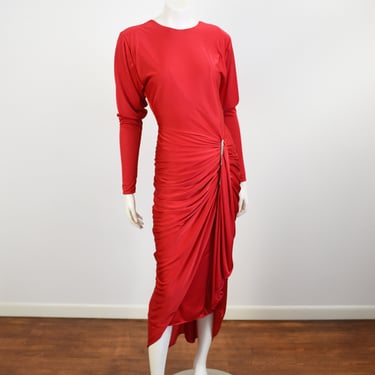 1980s Laura Winston Red Party Dress - S/M 