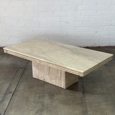 Marble plinth base coffee table 