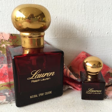Vintage Lauren Spray Cologne 2 ounce 1/4  Full, And Mini Eau De Toilette Sample 3.5 Ml Full, Ralph Lauren 
