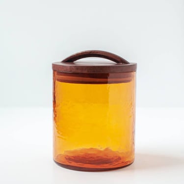 Handblown Hammered Glass Canister