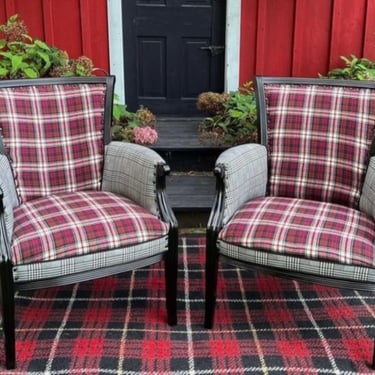 Fred and Ginger - Plaid Pair of Chairs