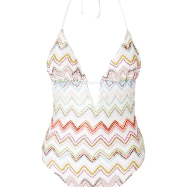 Missoni Women Zig-Zag Motif V-Neck Swimsuit