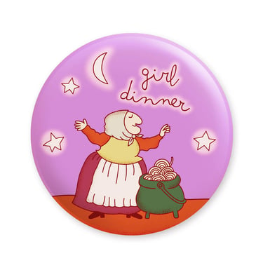 Girl Dinner Italian Grandma Witch Magnet