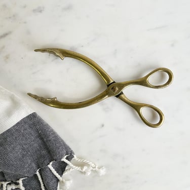 Brass Tongs Vintage Brass Coal Tongs Brass Ice Tongs Brass Utensils Serving Fireplace Antique Scissors Decorative Housewares 