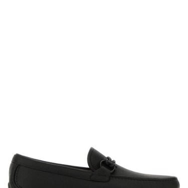 Salvatore Ferragamo Man Black Leather Front Loafers