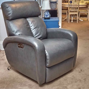 Slate Grey Bonded Leather Power Recliner