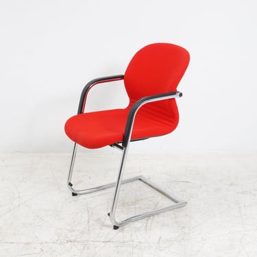 Chrome Cantilever Red Chair, 1970s 