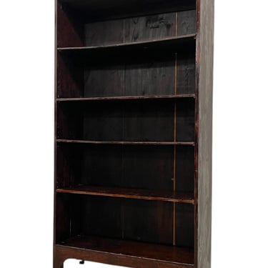 Free shipping within continental US - Decorative Wooden Bookcase on Casters - Early 20th Century Open-Shelf Storage 