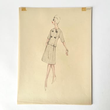 Geoffrey Beene  1960s Fashion Illustration Number 335 