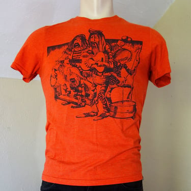 Rick Griffin t shirt size small, iconic hippie rock band drawing 70s style illustration collaboration with Hurley 