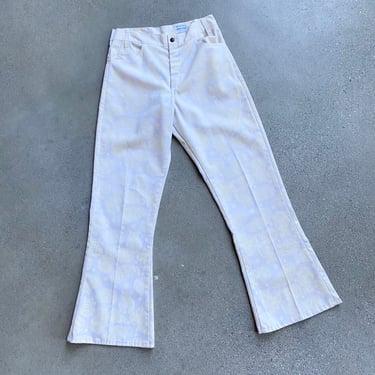 RARE 70s Lilly Pulitzer Mens Bell Bottom Pants / Vtg Lilly Pulitzer White Cat Print Bell Bottoms / Lilly Pulitzer Mens Stuff Bell Bottoms 