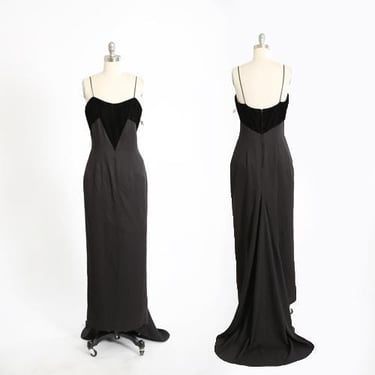 Vintage 90s black velvet deadstock gown 