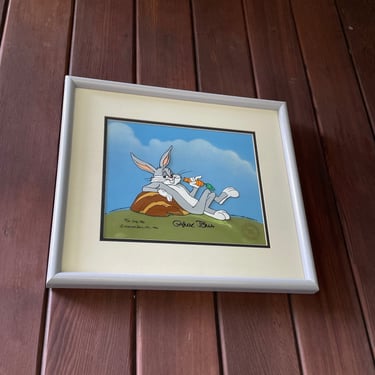 Chuck Jones Artist Warner Bros. Bugs Bunny Drawing Cel Signed 1982 94/100 Early Low Edition Rare Animation Brothers 