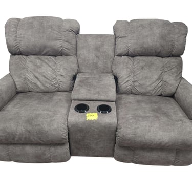 Light Gray/Brown 2-Seat Recliner