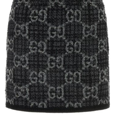 Gucci Woman Embroidered Tweed Mini Skirt