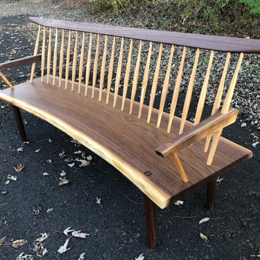 Geore Nakashima Style Bench , Mid Century Modern Seating , Live Edge Furniture , Scandinavian Bench , 