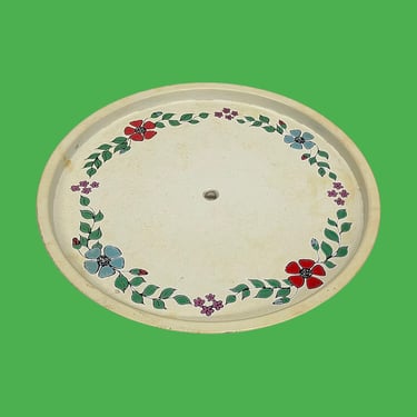 Vintage Lazy Susan Retro 1960s Mid Century Modern + Colorful Flowers and Vine + 11