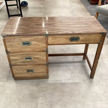 Four Drawer Campaign Style Desk